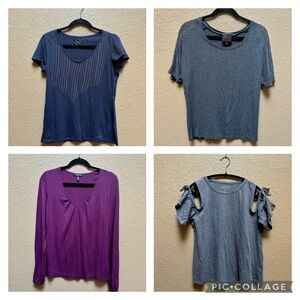 Women’s tops bundle- Blue, Gray, Purple loft Calvin Klein